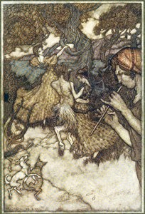 Si Orfeo primero produjo el vals, de Las Leyendas de Ingoldsby, pub. 1907 de Arthur Rackham